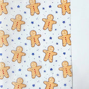 gingerbread man men tissue paper sheet sheets uk cute kawaii craft supplies packaging materials christmas festive yellow brown star stars pattern patterned