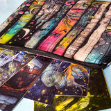 magical canvas pouch with fairytale design filled with fantasy postcards for a letterbox gift