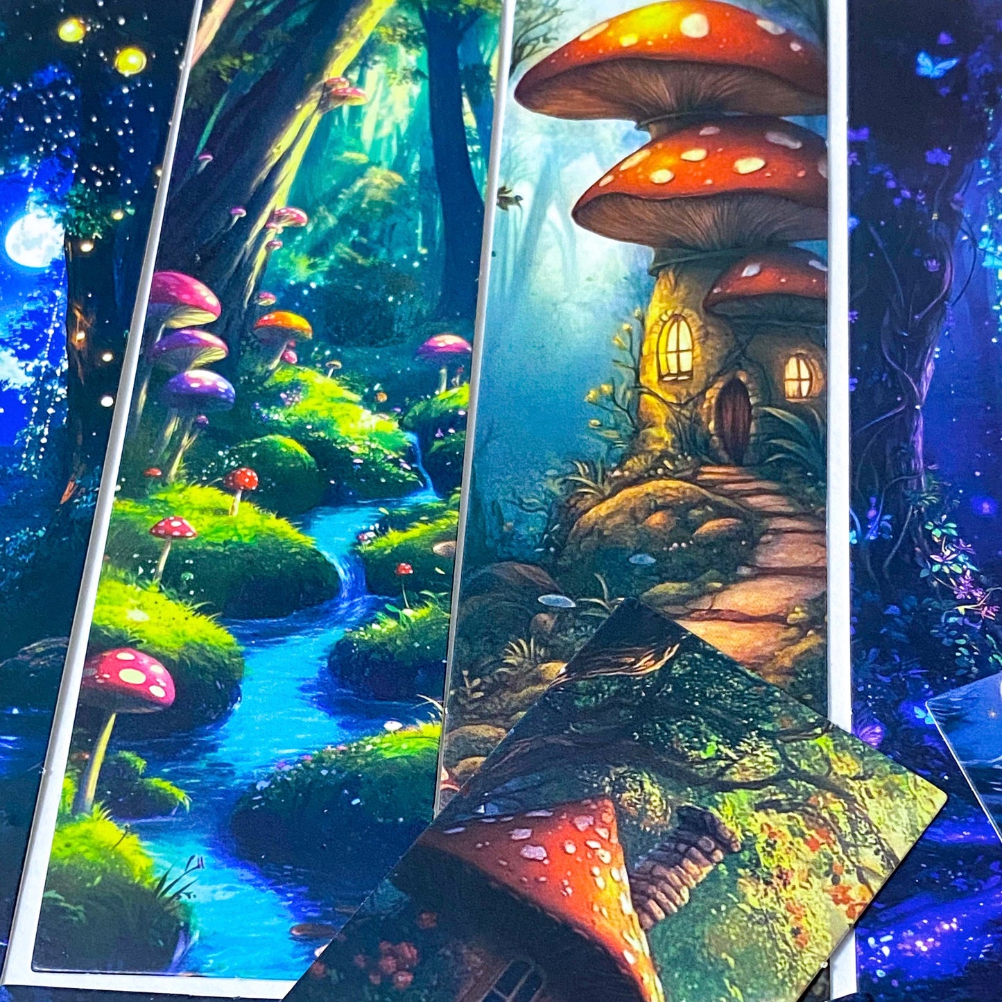 magic magical woodland wood animals fantasy bookmark bookmarks card slim pretty art mushrooms fairytale uk cute kawaii stationery shop store
