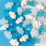 fluffy white cloud clouds charm charms pendant pendants uk cute kawaii craft supplies crafts shop store blue turquoise clear cloudy translucent resin pretty opaque big large