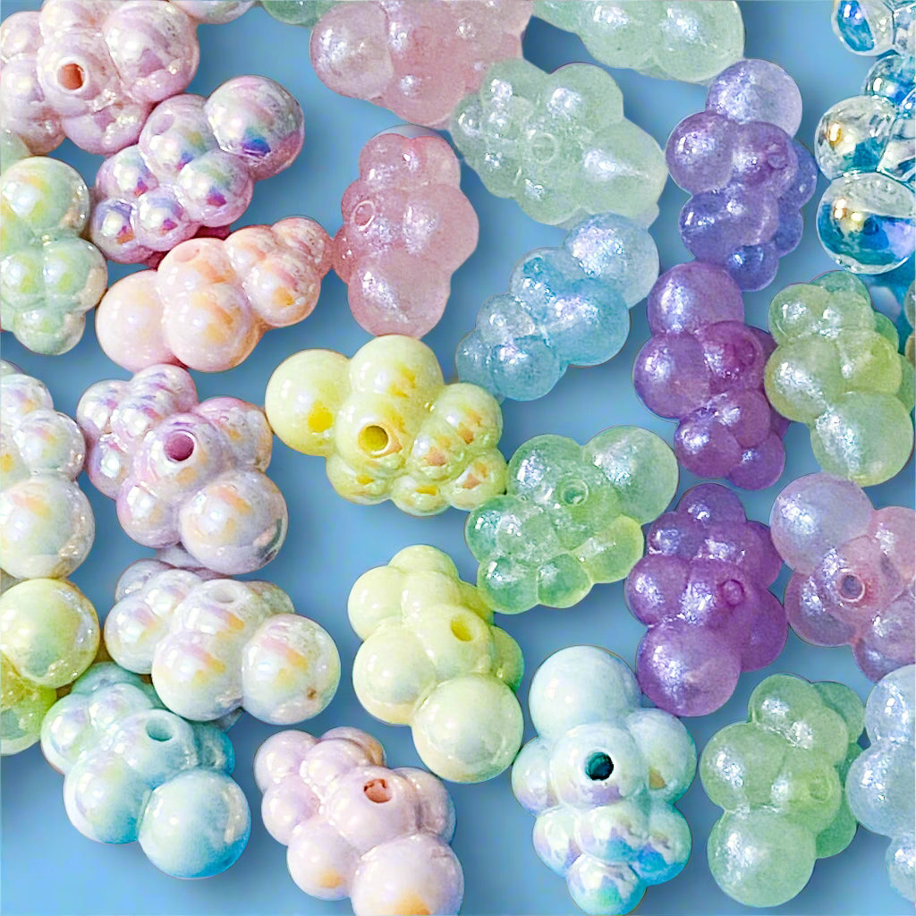 jumbo large big cloud clouds bead beads acrylic plastic resin beautiful craft supplies uk shop store crafts jewellery making supplies blue white iridescent ab shimmer pretty pink lilac purple translucent clear green shiny