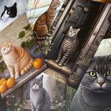 adorable cat cats kitten kitty black tabby ginger brown grey blue cute kawaii individual postcard postcards post card cards uk stationery shop store supplies gift gifts floral flowers ocean orange oranges