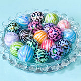 jumbo large big chunky round acrylic bead beads 15mm 16mm animal print pattern patterned tiger stripe stripes leopard spot spots spotted uk cute kawaii craft supplies shop store lustre iridescent pearl pearly jewellery making