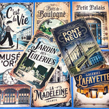 vintage style paris postcards featuring montmartre, notre dame, french cafe, Paris landmarks, travel advertisment art cards. Uk cute stationery.
