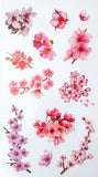 clear plastic cherry blossom blossoms pink white flower flowers floral sticker stickers pack sheet uk cute kawaii pretty stationery store shop planner supplies addict delicate bloom blooms spring springtime