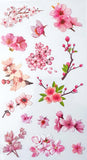 clear plastic cherry blossom blossoms pink white flower flowers floral sticker stickers pack sheet uk cute kawaii pretty stationery store shop planner supplies addict delicate bloom blooms spring springtime