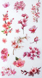 clear plastic cherry blossom blossoms pink white flower flowers floral sticker stickers pack sheet uk cute kawaii pretty stationery store shop planner supplies addict delicate bloom blooms spring springtime