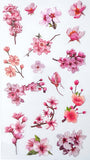 clear plastic cherry blossom blossoms pink white flower flowers floral sticker stickers pack sheet uk cute kawaii pretty stationery store shop planner supplies addict delicate bloom blooms spring springtime