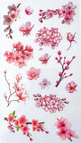 clear plastic cherry blossom blossoms pink white flower flowers floral sticker stickers pack sheet uk cute kawaii pretty stationery store shop planner supplies addict delicate bloom blooms spring springtime