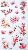 clear plastic cherry blossom blossoms pink white flower flowers floral sticker stickers pack sheet uk cute kawaii pretty stationery store shop planner supplies addict delicate bloom blooms spring springtime