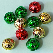 jumbo large big chunky jingle bell bells acrylic bead beads uk 18mm metallic shiny green gold red christmas craft supplies shop store festive make your own beaded pen pens jewellery
