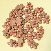 mini small 14mm resin gingerbread man men flatback flat back fb fbs flatbacks embellishment festive christmas uk cute kawaii craft supplies shop store brown little tiny glossy resins 
