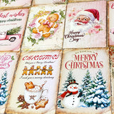 pretty vintage retro feel vibe victorian traditional pink sepia brown postcard postcards christmas festive santa claus father tree snowmen snowman gingerbread man men truck tree hot chocolate cocoa pretty stationery card cards post uk planner addict supplies shop store.