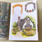 jane austen literary classic inspired book of 20 clear sticker sheets with vintage costume, houses, ladies and daily life