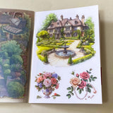 Jane Austen pride and prejudice inspired sticker folio of 20 sheets of clear stickers featuring regency costumes, characters, country houses, interiors and daily life.