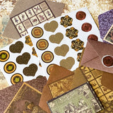 retro vintage alice in wonderland halloween style envelope kit to make your own decorative mini envelopes with paper and sticker seals