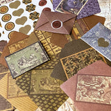 retro vintage alice in wonderland halloween style envelope kit to make your own decorative mini envelopes with paper and sticker seals