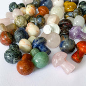 small mushroom mushrooms gem gems gemstone carved figure uk cute kawaii gift gifts shop store 2cm stone lapis jasper rose quartz aventurine sodalite tiger eye agate chalcedony goldstone bloodstone magnesite onyx