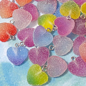 frosted sugar sweet sweets candy heart hearts silver hook tone metal resin charm charms pendant pendants colourful uk cute kawaii craft supplies shop store pink blue yellow green red orange purple lilac