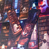 spooky halloween bookmark bookmarks book mark marks cute kawaii ghost ghosts in the library book books reading haunted uk stationery supplies shop store gift gifts fun set 5 card 