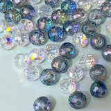 faceted sparkly 8mm glass crystal bead beads clear transparent ab iridescent aurora borealis uk cute kawaii grey dusky  smoky big crafts craft supplies shop store