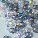 faceted sparkly 8mm glass crystal bead beads clear transparent ab iridescent aurora borealis uk cute kawaii grey dusky  smoky big crafts craft supplies shop store