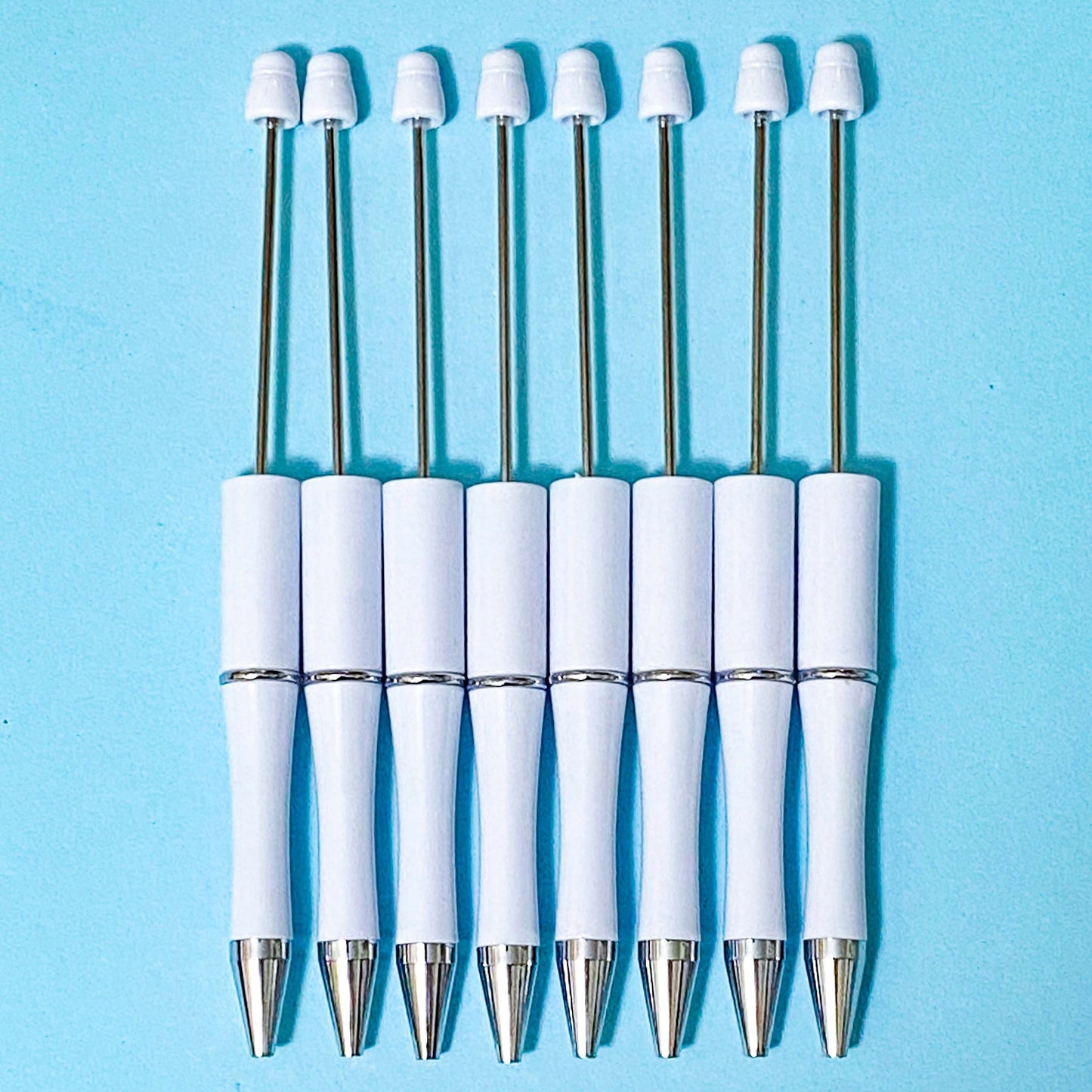 pure white solid colour pen  pens base bases blank blanks for making beaded make your own stationery black fineline ballpoint ink uk cute kawaii craft supplies shop store fun gift gifts plain