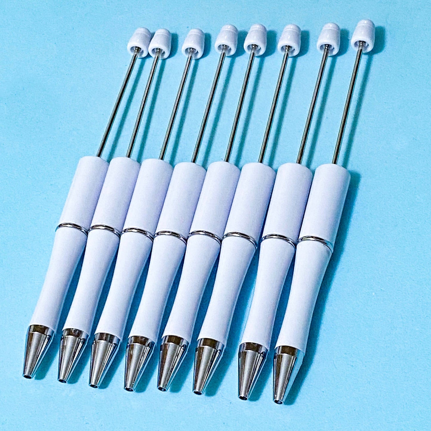 pure white solid colour pen  pens base bases blank blanks for making beaded make your own stationery black fineline ballpoint ink uk cute kawaii craft supplies shop store fun gift gifts plain