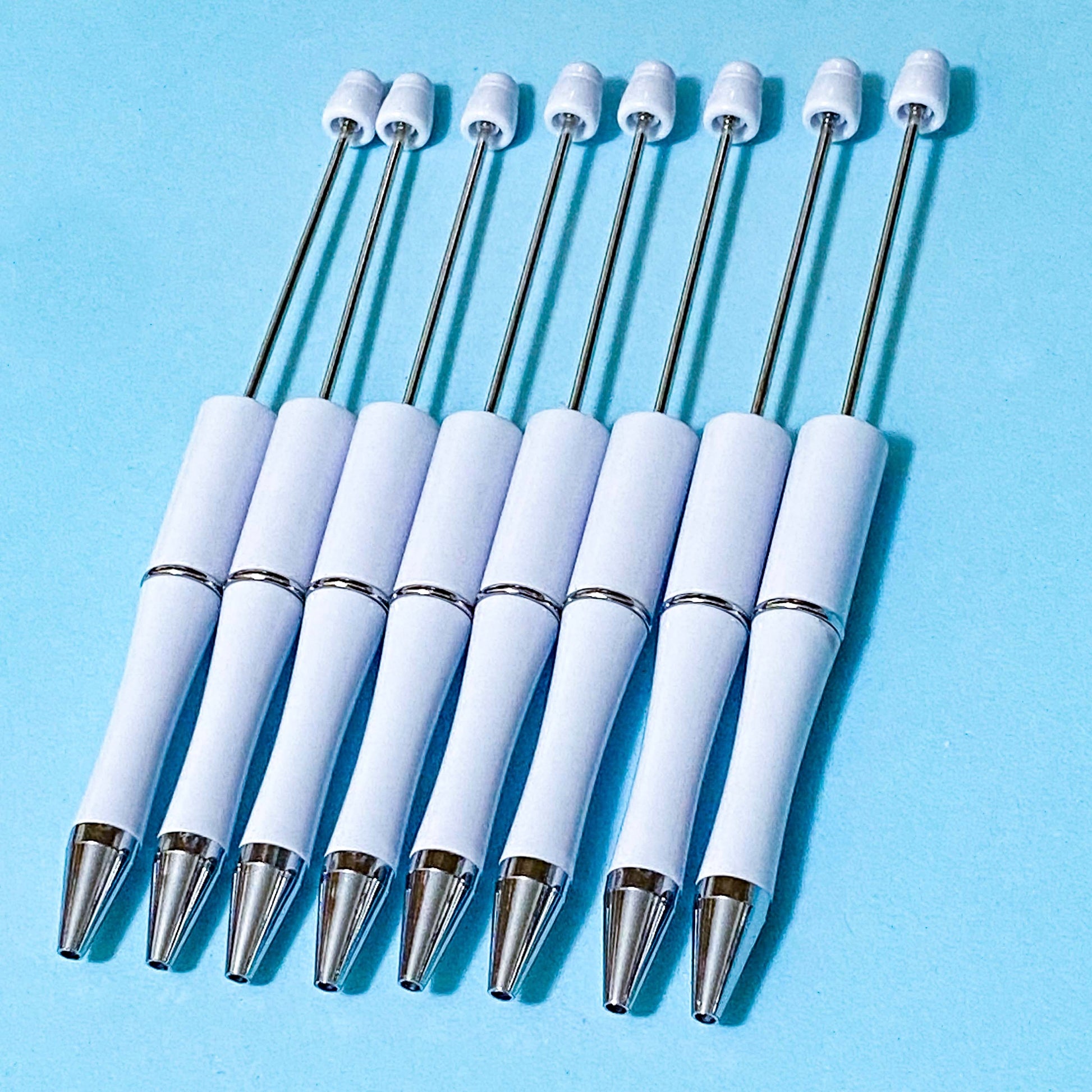 pure white solid colour pen  pens base bases blank blanks for making beaded make your own stationery black fineline ballpoint ink uk cute kawaii craft supplies shop store fun gift gifts plain