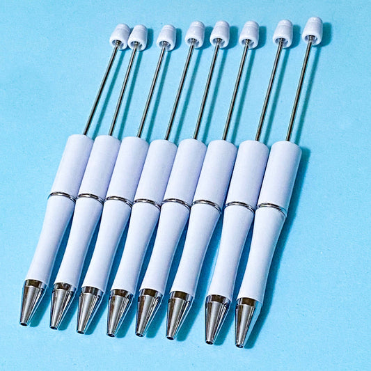 pure white solid colour pen  pens base bases blank blanks for making beaded make your own stationery black fineline ballpoint ink uk cute kawaii craft supplies shop store fun gift gifts plain