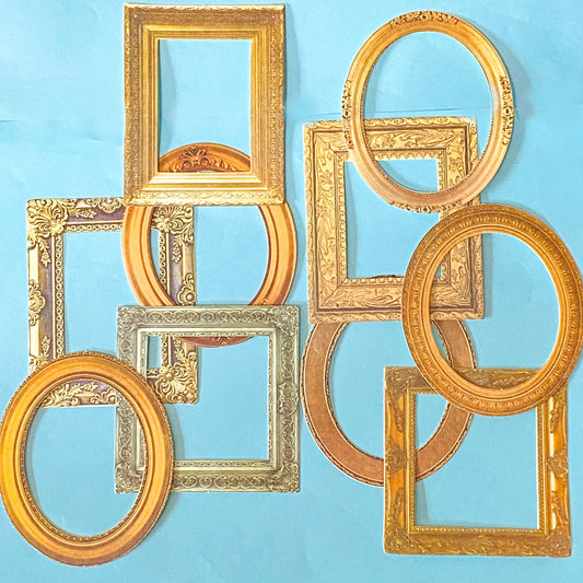 vintage ornate gold frame die cut ephemera set of 10 wrapped in kraft belly band with wax seal for journalling and scrapbooking