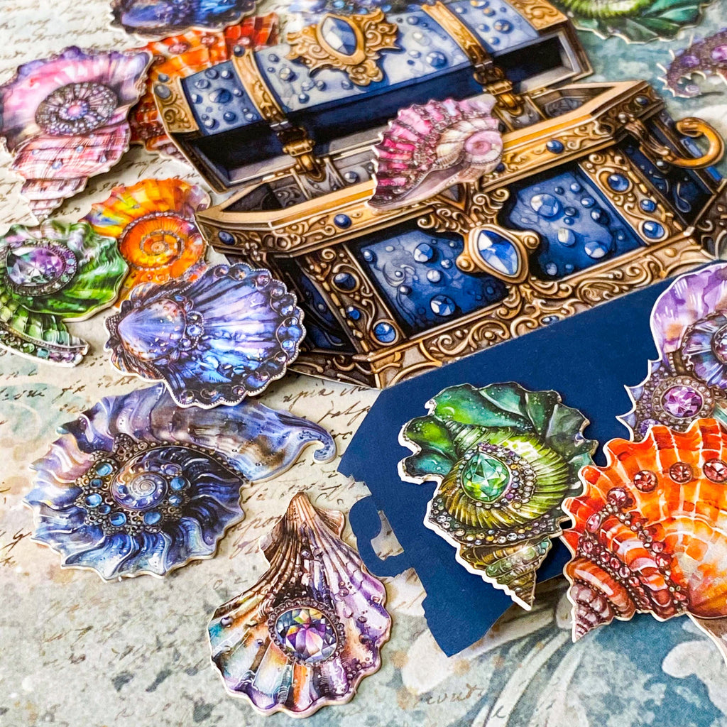 Hidden Treasures Sticker Pack - VINTAGE JEWEL SEASHELL - Imperfect Tre ...