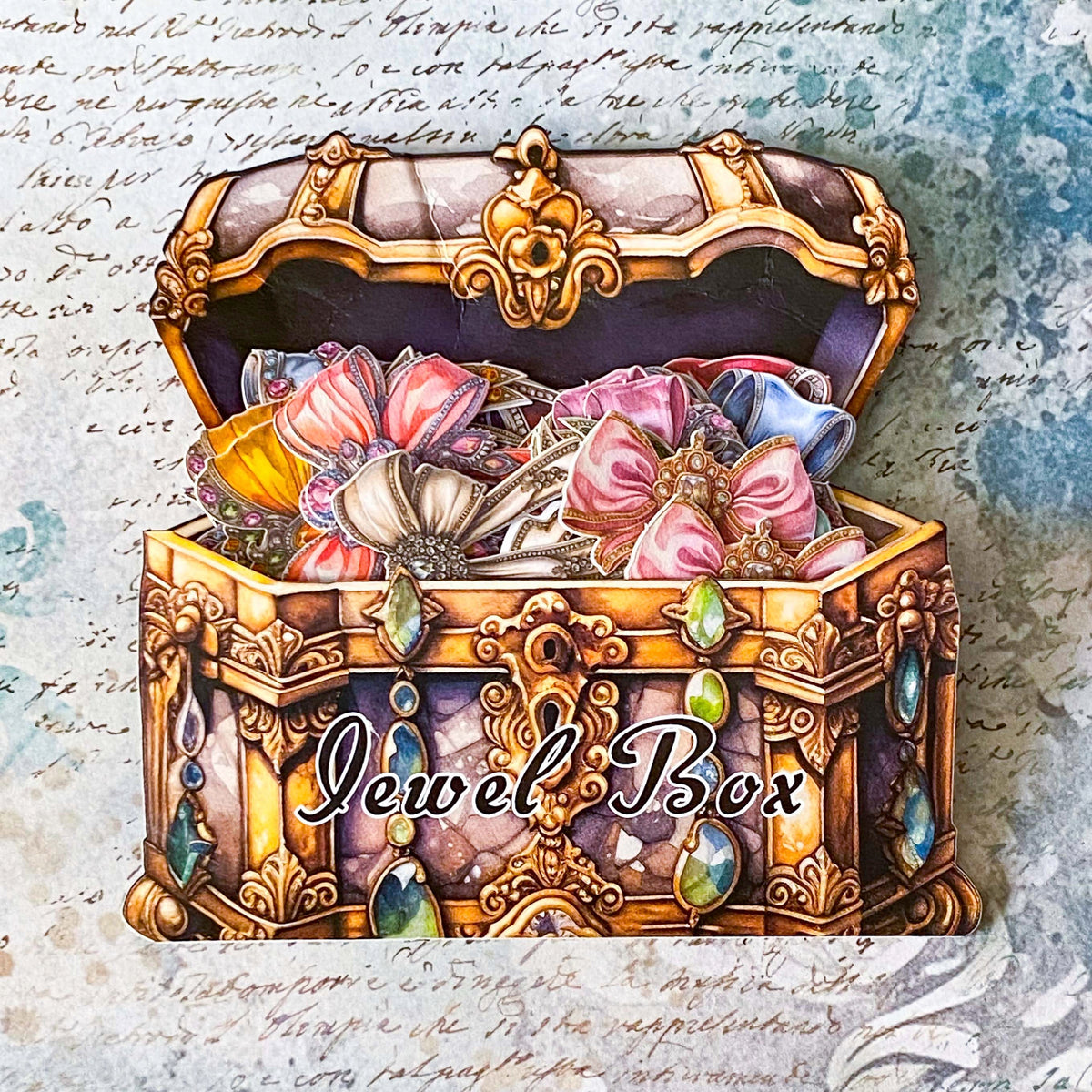 vintage jewel box sticker set ornate ribbon brooch style card stickers hidden treasures range rich colours