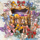 vintage jewel box sticker set ornate ribbon brooch style card stickers hidden treasures range rich colours