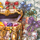 vintage jewel box sticker set ornate ribbon brooch style card stickers hidden treasures range rich colours