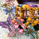 vintage jewel box sticker set ornate ribbon brooch style card stickers hidden treasures range rich colours