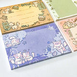 sticky memo memos pad note notepad uk cute kawaii cat cats kitten kittens colourful large big stationery shop store lilac pink green beige buff cream jumbo planner addict