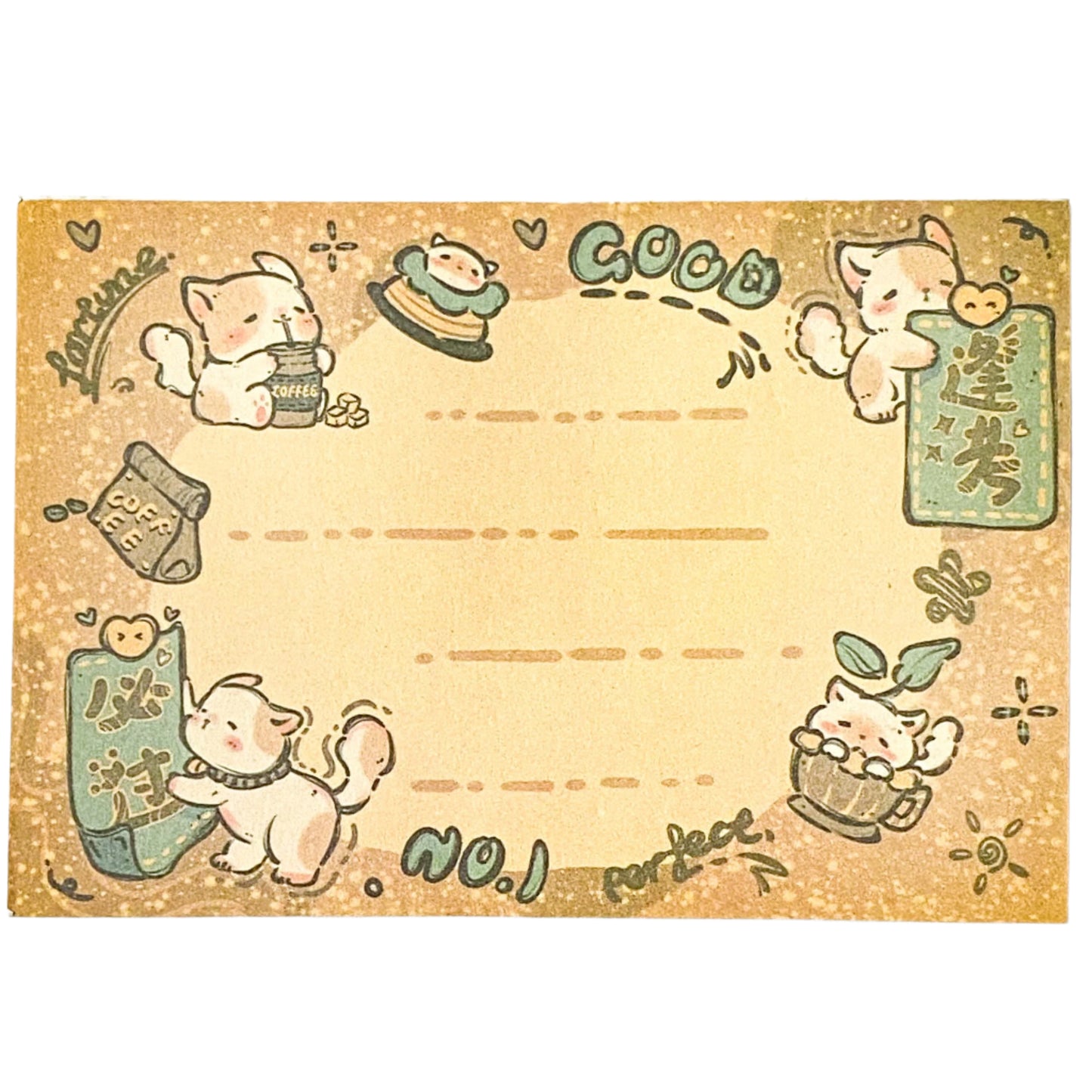 sticky memo memos pad note notepad uk cute kawaii cat cats kitten kittens colourful large big stationery shop store lilac pink green beige buff cream jumbo planner addict
