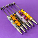 halloween build your own beaded pen pens base black biro ballpoint case orange black yellow grey purple colourful stationery supplies uk cute kawaii shop store fun activity make