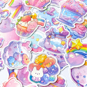 bright rainbow coloured colours pastel vibrant laptop stickers sticker set cute kawaii stationery supplies shop store uk planner addict bow bows cake cakes rainbows animals star stars heart hearts food drink pretty lilac purple pink set