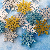 glitter shimmer ab iridescent glittery patch applique appliques snow flake snowflake snowflakes silver gold white blue teal turquoise uk cute kawaii craft supplies shop store sew on glue patches large big winter christmas festive