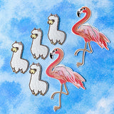 cute kawaii flamingo flamingos llama llamas alpaca alpacas iron on iron-on applique patch patches fabric embroidered beautiful craft supplies uk pink peach silver thread fluffy white large big jumbo 