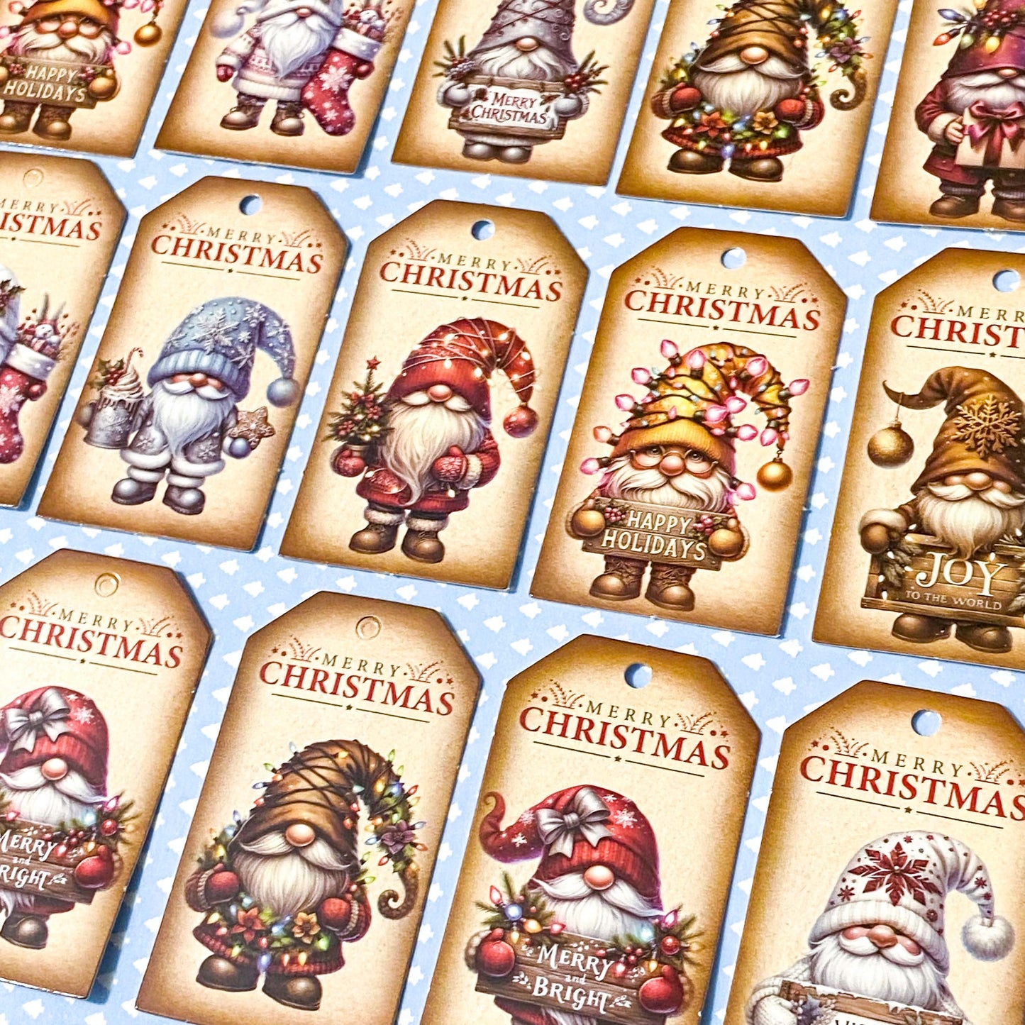 vintage retro style sepia brown antique gnome gnomes gonk gonks christmas festive card cardboard gift gifts tag tags pack set uk cute kawaii stationery packaging supplies shop store fun brown kraft