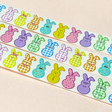 cute kawaii easter spring bunny bunnies rabbit rabbits glossy large big sticker stickers seal seals uk packaging supplies shop store stationery pretty colourful patterned gingham 30mm tall