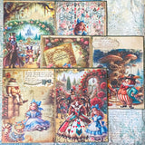 alice in wonderland scrapbook paper a5 pack vintage style illustrated journaling sheets with characters and floral scenes