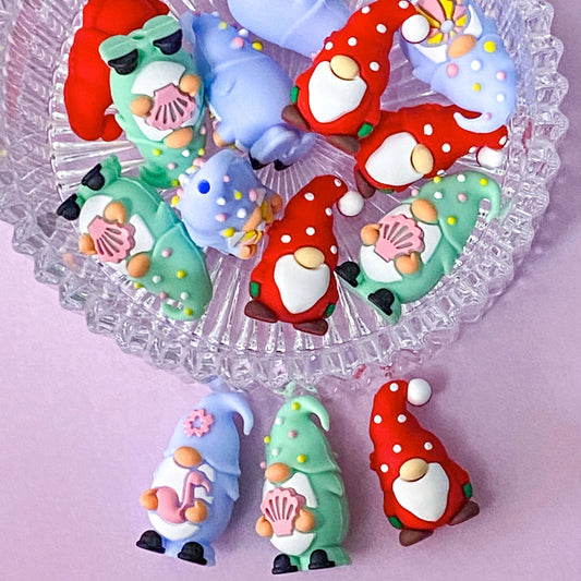 jumbo 3d chunky big large silicone bead beads uk cute kawaii craft supplies shop store jewellery making beaded pens build make your own red christmas gnome gnomes mint green pretty summer shell design pale light blue flamingo flamingos 34mm