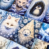 winter wintry snow snowy frost ice cold animal animals postcard postcards cards post card uk cute kawaii stationery supplies shop store blue deer moose fox arctic seal seals bear polar bears bunny rabbit rabbits hare owl owls deer leopard penguin raccoon