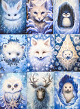 winter wintry snow snowy frost ice cold animal animals postcard postcards cards post card uk cute kawaii stationery supplies shop store blue deer moose fox arctic seal seals bear polar bears bunny rabbit rabbits hare owl owls deer leopard penguin raccoon