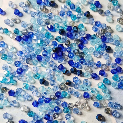 tiny mini small 2mm glass seed bead beads jewellery supplies shop store uk blue blues grey mix bundle set craft crafts