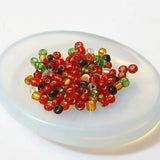 glass mini tiny seed bead beads red yellow gold green black christmas mix festive craft supplies uk cute kawaii jewellery making 2mm bag set